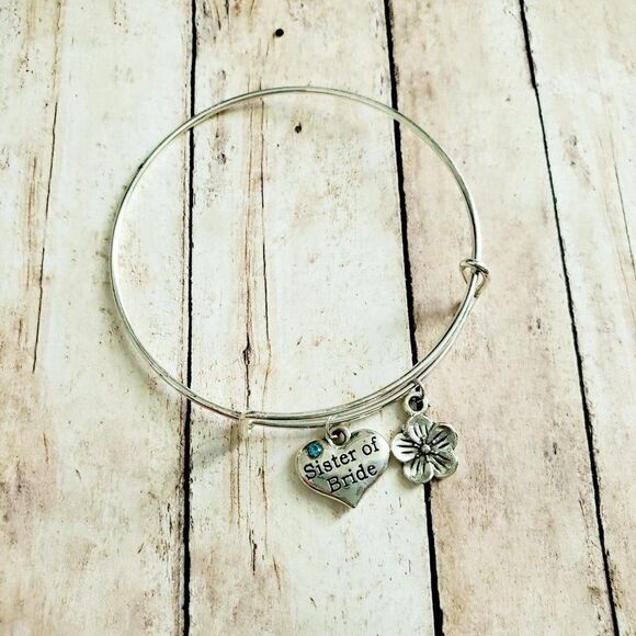 Sister of the Bride Bracelet, Wedding Party Jewelry - Picture 5 of 12